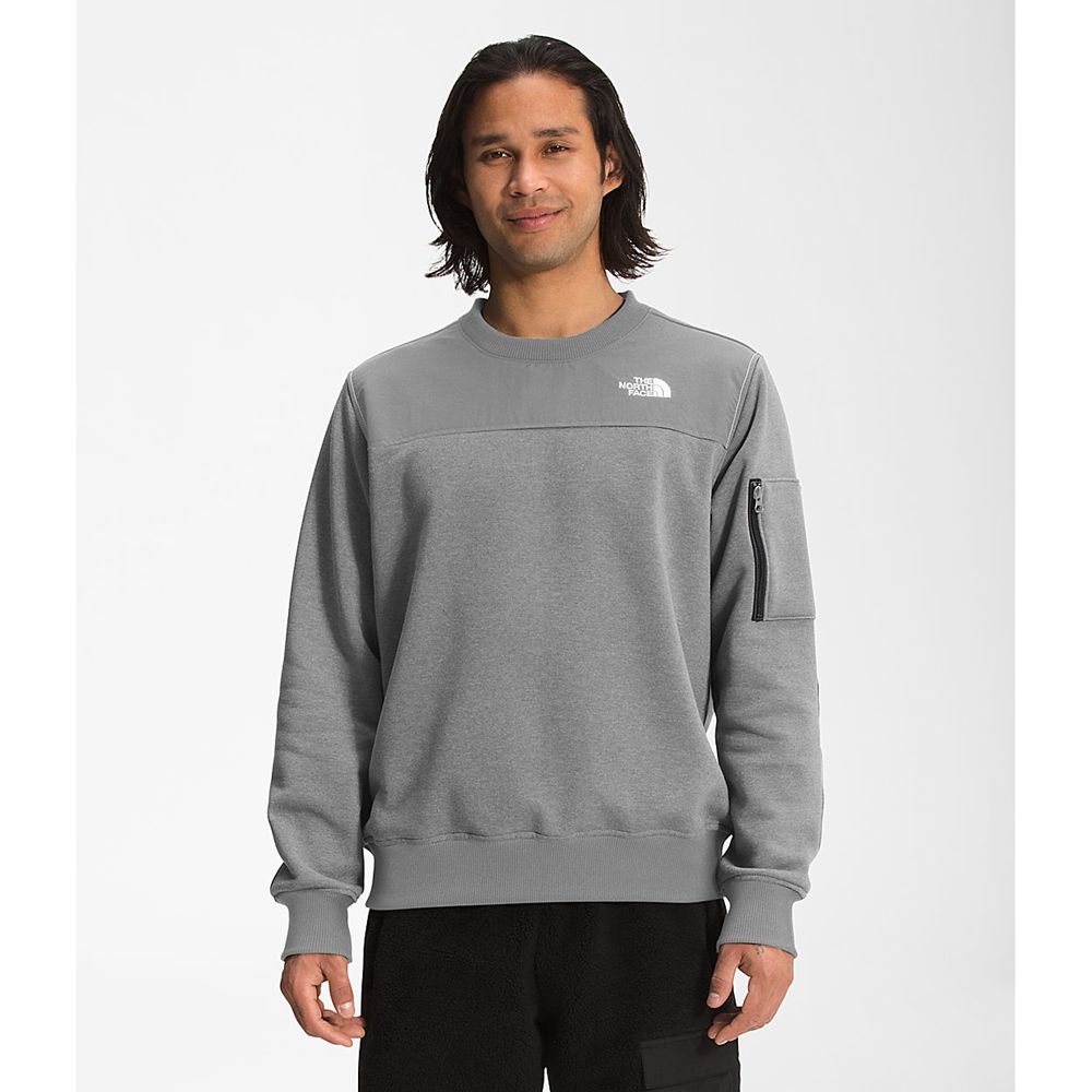 The North Face Sweatshirts Mens Australia - The North Face Highrail Crewneck Grey (OAQ-021987)